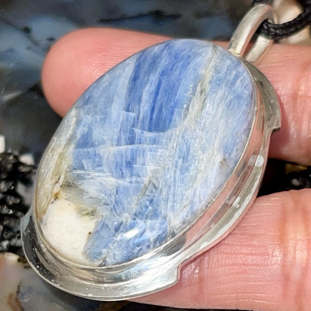 Blue Kyanite Pendant 2 1/4”- Calm & Communication Stone